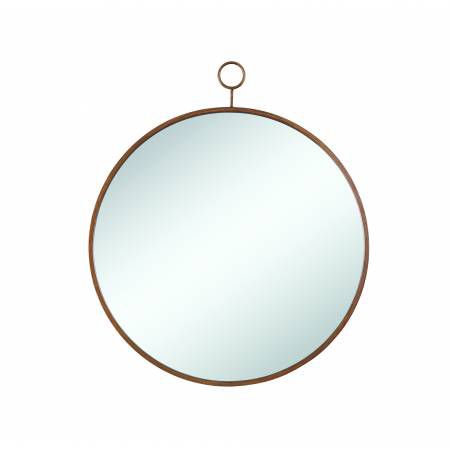 Accent Mirrors Circular Mirror with Simple Gold Frame